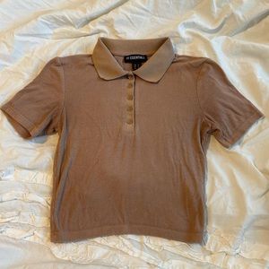Small Tan Short-Sleeve Polo Shirt